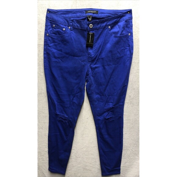 Ashley Stewart Pants Size 16 Bluing Factory Destroyed NWT - Picture 1 of 16
